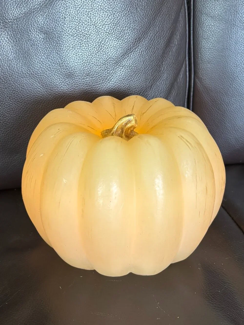 Valerie Parr Hill Stacking Illuminated Wax Pumpkins - Ivory (Set of 3)